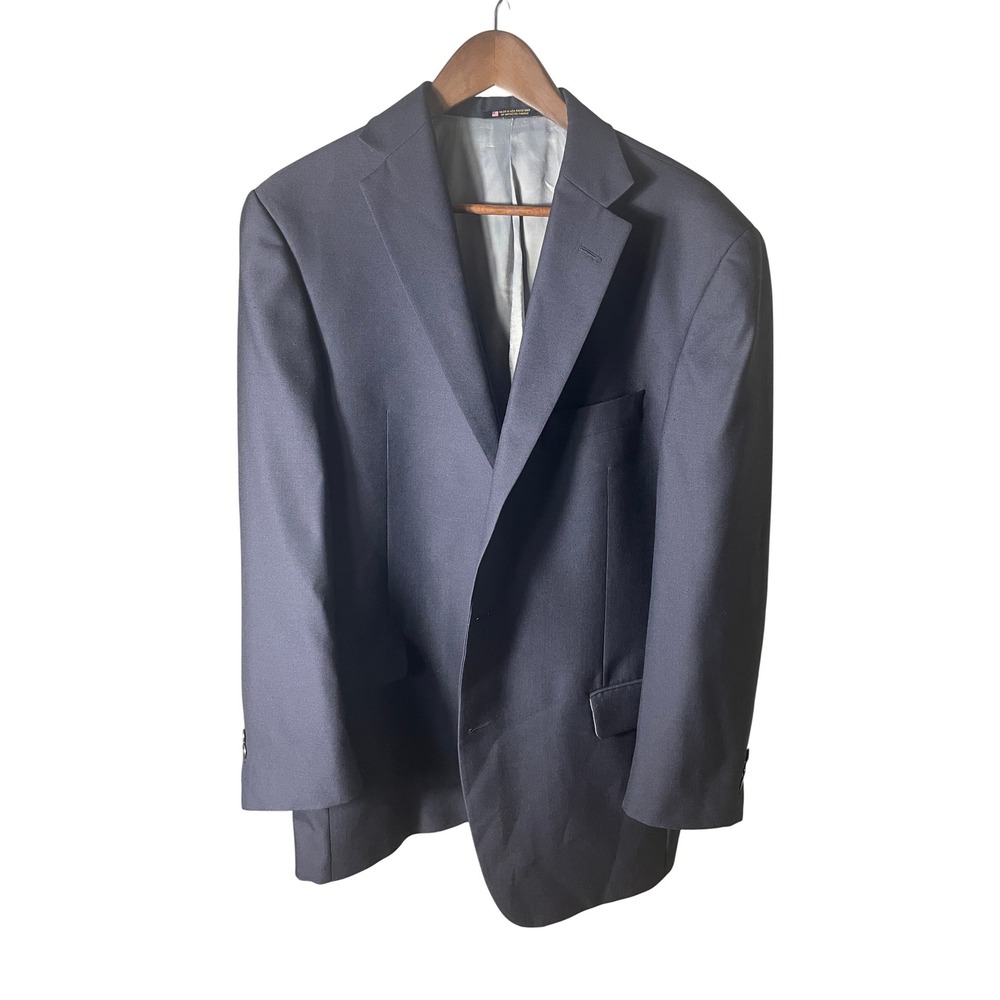Hart Schaffner Marx Sport Coat 42R Classic Wool Navy Gold‎ Trumpeter Blazer